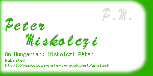 peter miskolczi business card