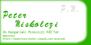 peter miskolczi business card